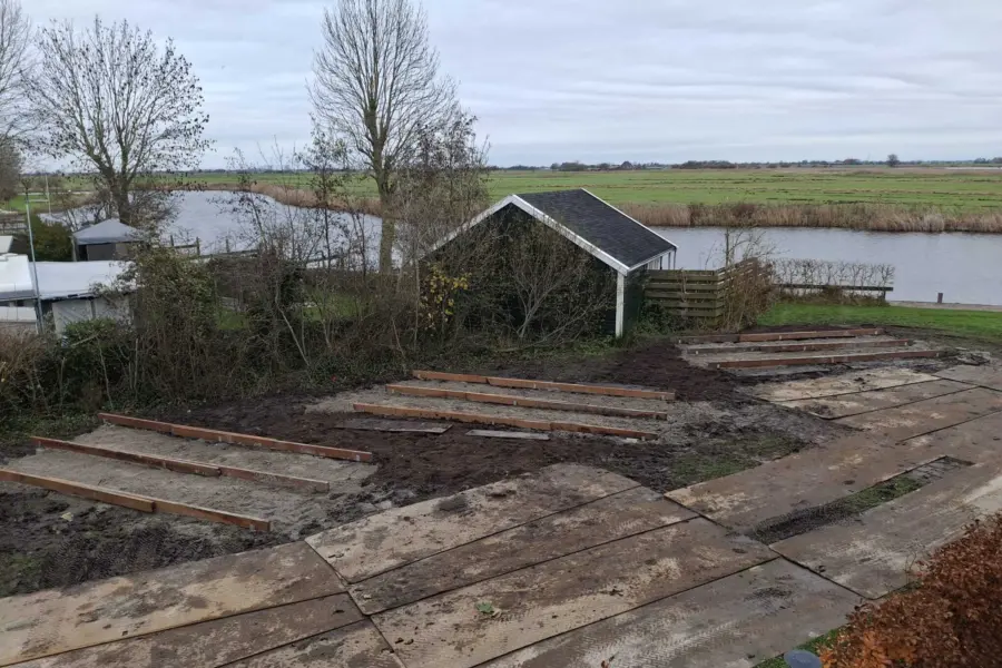 Rijplaten fundering kampeerpods